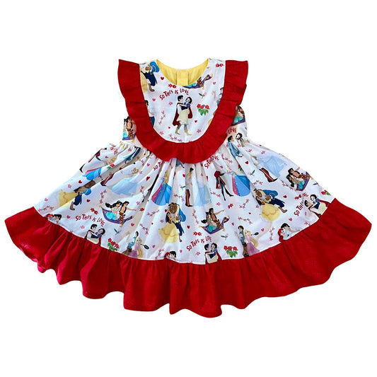 preorder GSD0774 Valentine's Day So This Is Love Princess Red Sleeveless Girls Dress