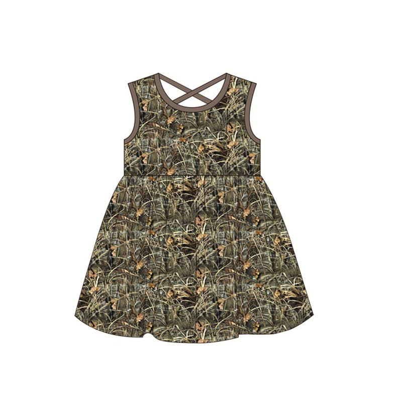 preorder GSD1040 branch hunting sleeveless girls dress