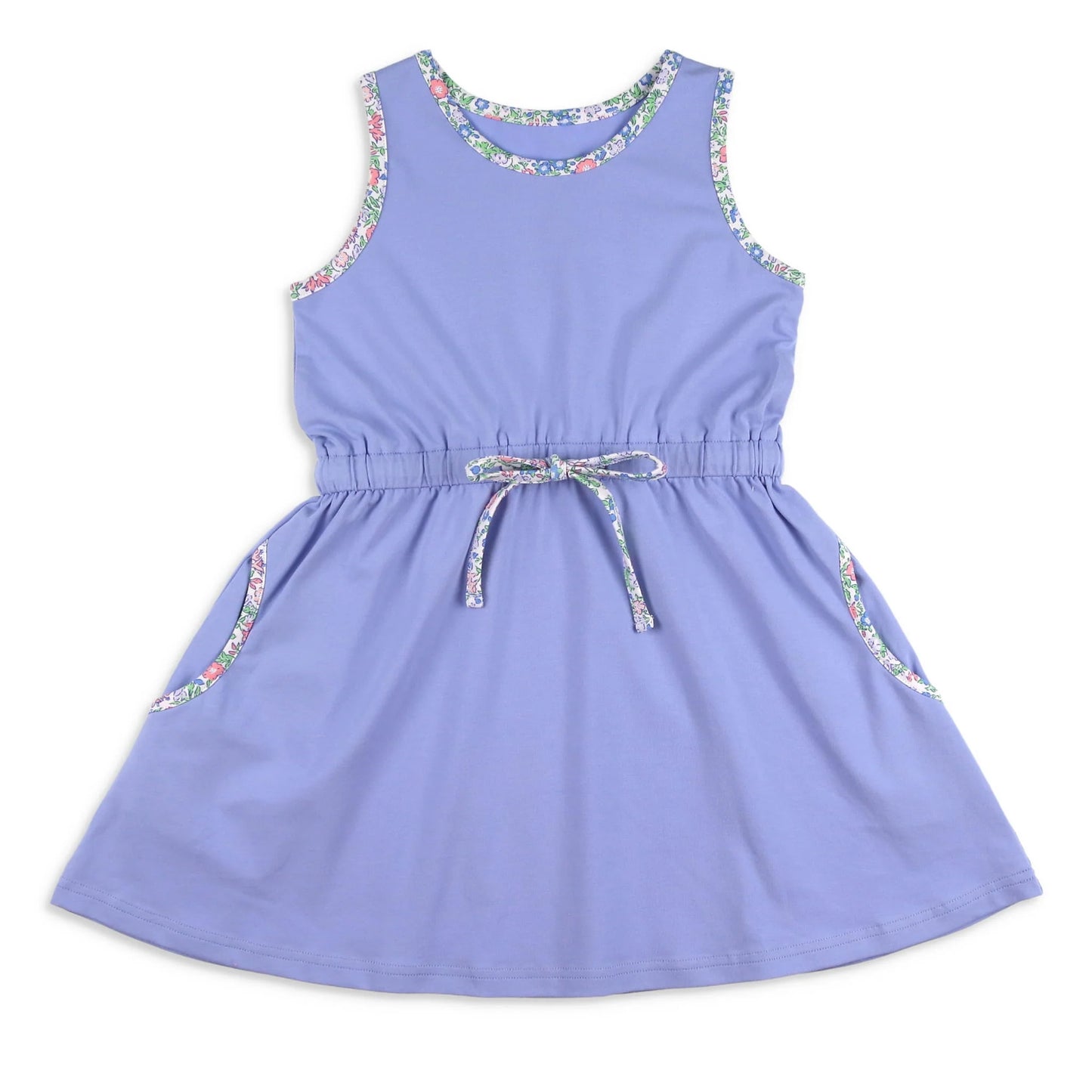 preorder GSD1044 blue pockets sleeveless girls dress