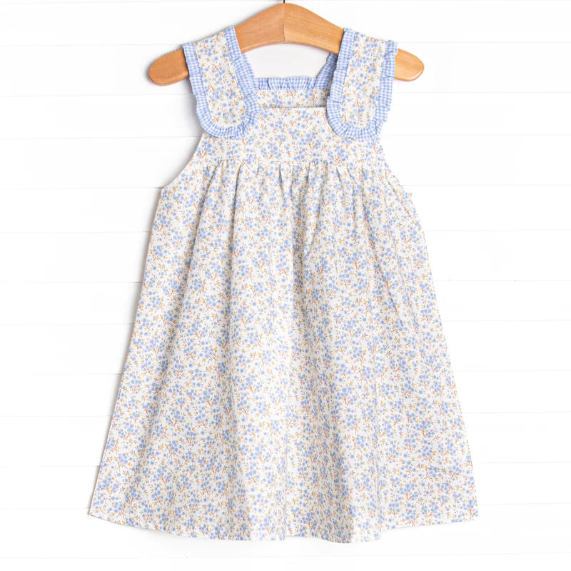 preorder GSD1046 blue little flowers sleeveless girls dress