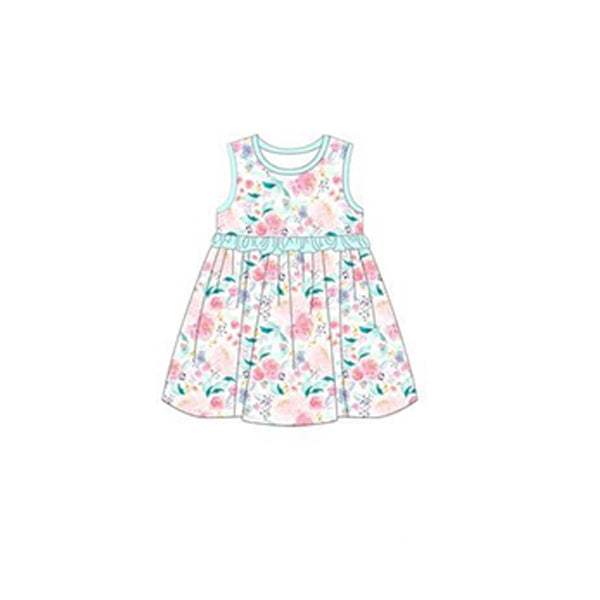 preorder GSD1083 multi color flowers sleeveless girls dress