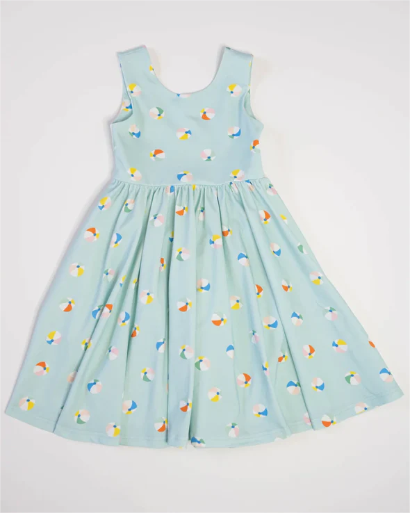 preorder GSD1267 sandbeach ball blue sleeveless girls dress