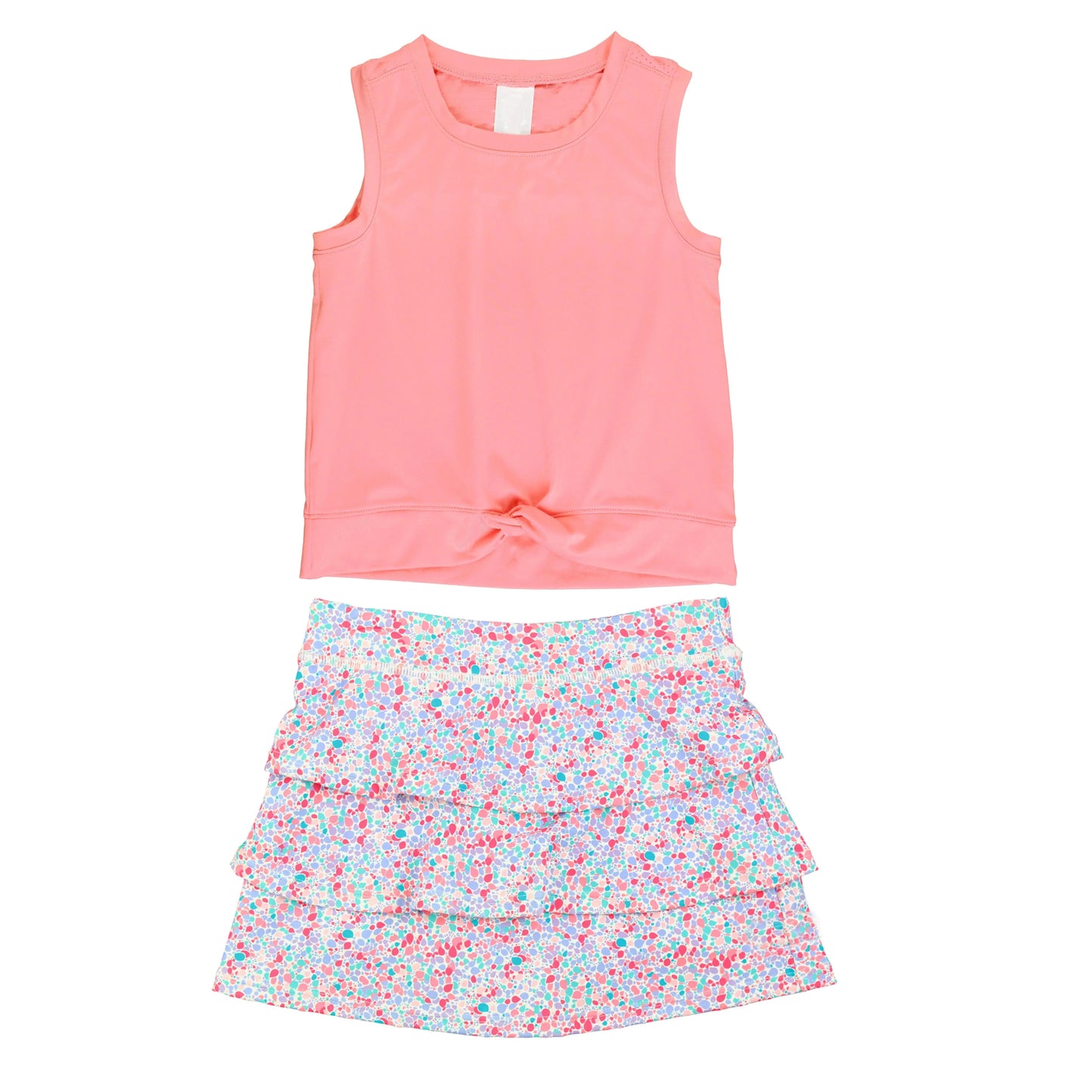 preorder GSD1296 watermelon red sleeveless colorful flowers skirt girls set