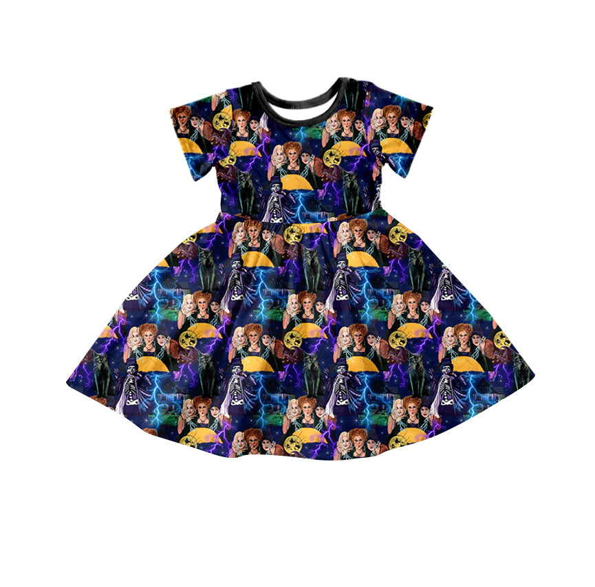 preorder GSD1321 Halloween witch short sleeve girls dress