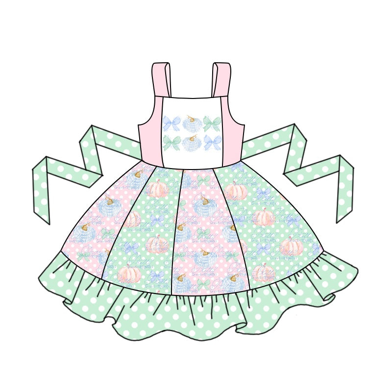 preorder GSD1352 on October we are wear pumpkin green girls dress