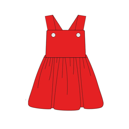 Preorder GSD1390 Christmas red sleeveless girls dress