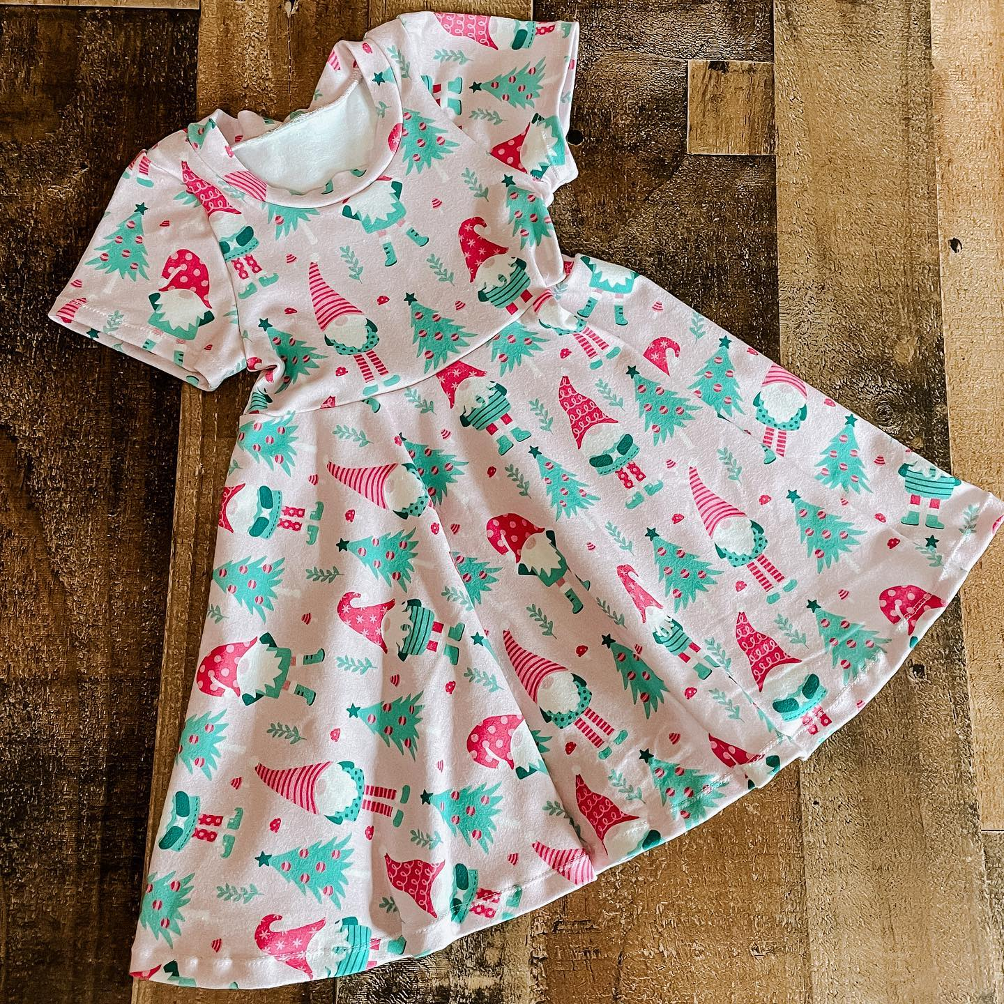 Preorder GSD1405 Christmas sprite short sleeve girls dress