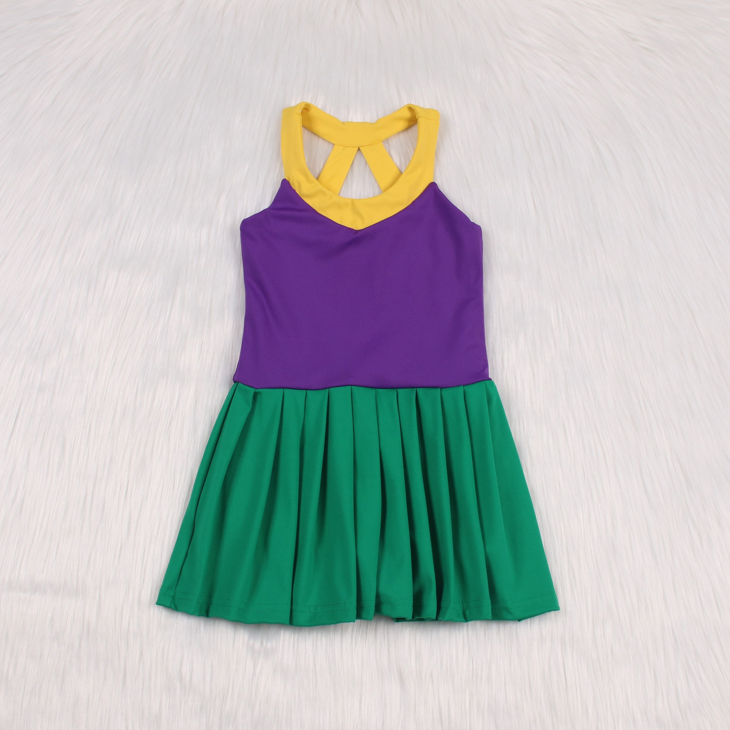 Preorder GSD1433 purple green yellow girls dress