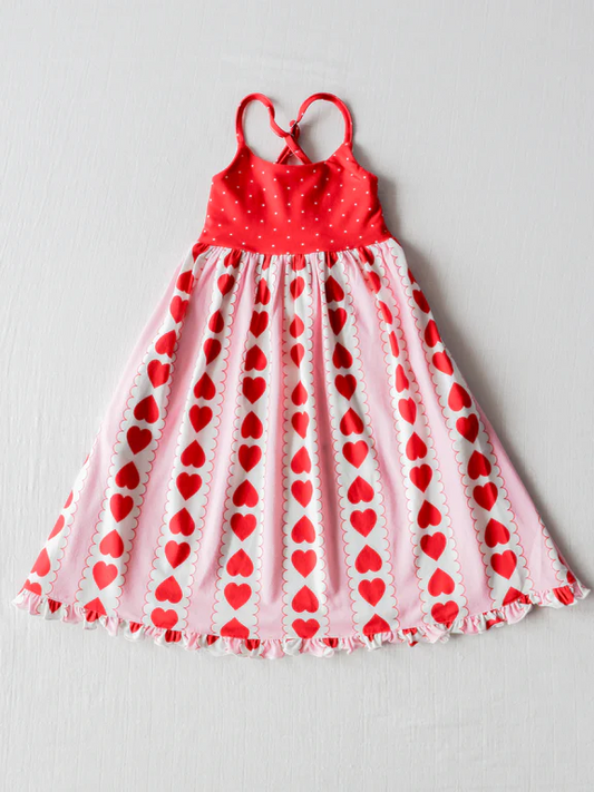 preorder GSD1529 Valentine's Day red heart girls dress