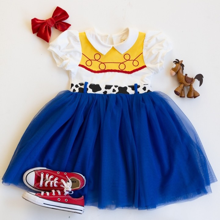 preorder GSD1661 Cartoon Toy Blue Tutu Short Sleeve Girls Dress