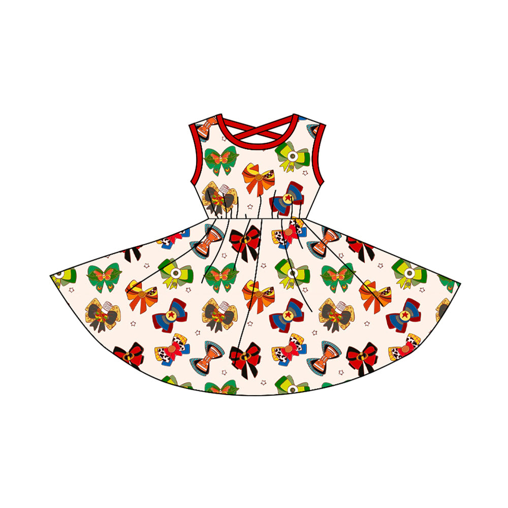 preorder GSD1756 cute cartoon princess bows red girls dress