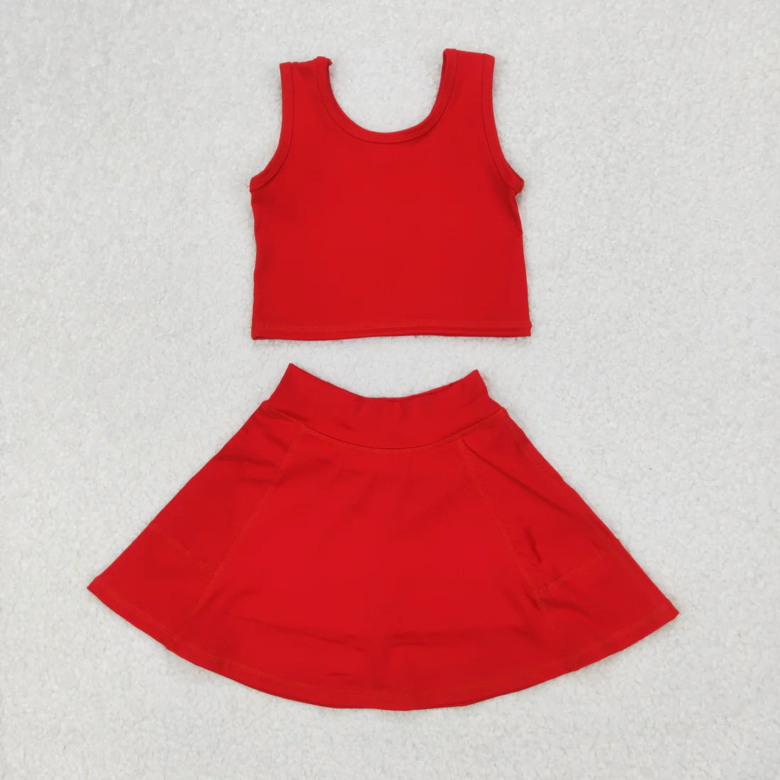 yoga soild color skirt with shorts girls set RTS Sibling Clothes