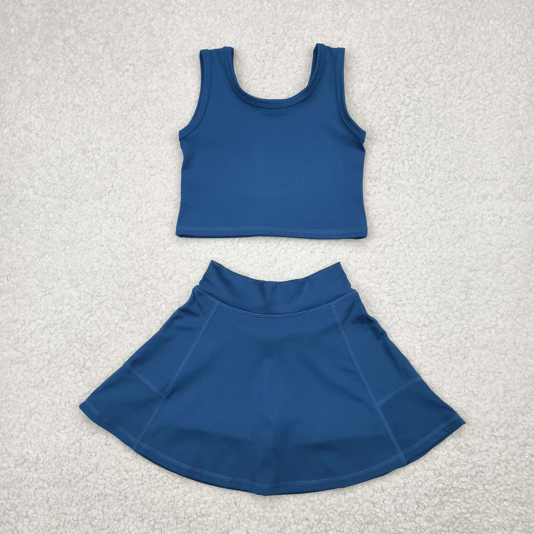 yoga soild color skirt with shorts girls set RTS Sibling Clothes