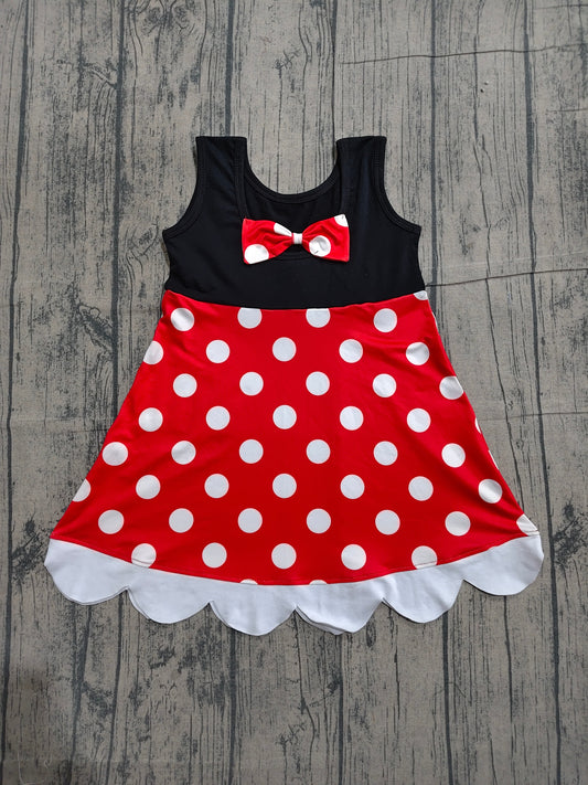 preorder Samples GSD2037 cartoon princess black red dot sleevless girls dress