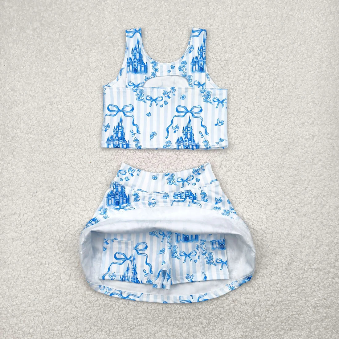 yoga cartoon castle bows RTS with bows sibling clothes RTS