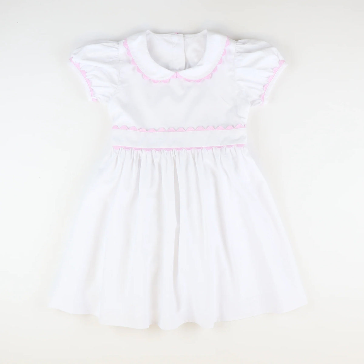 preorder GSD2315 pink white short sleeve girls dress