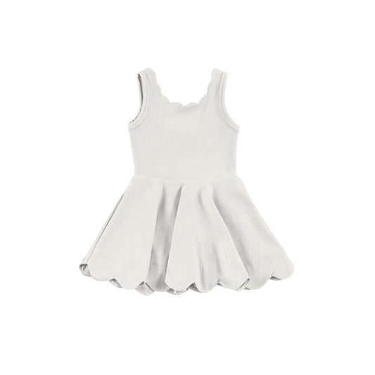 preorder GSD2371 yoga white sleeveless with shorts girls dress