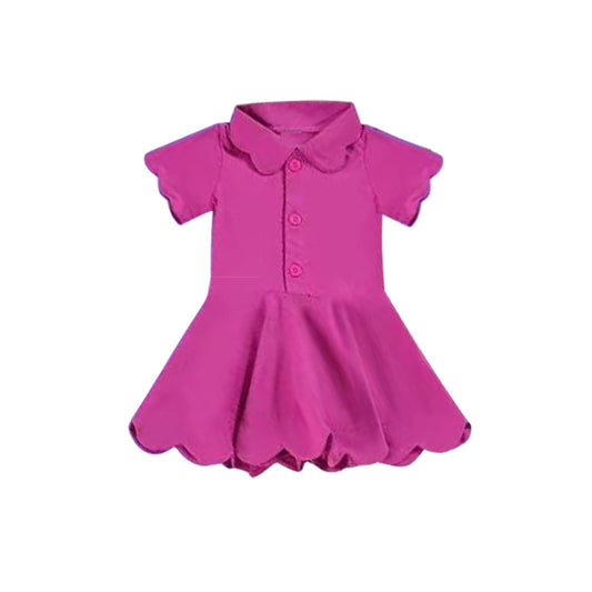 preorder GSD2476 yoga hot pink short sleeve with shorts girls dress