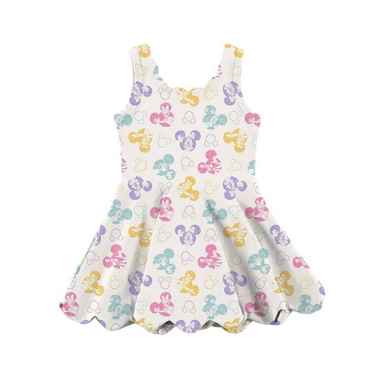 preorder GSD2490 yoga cartoon M sleeveless with shorts girls dress