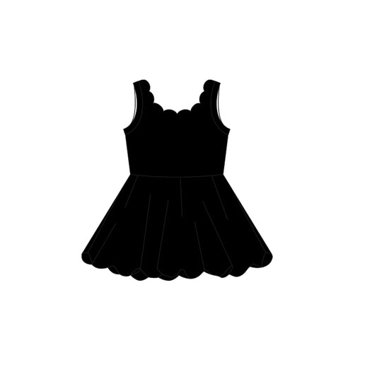 preorder GSD2502 yoga black sleevless with shorts girls dress