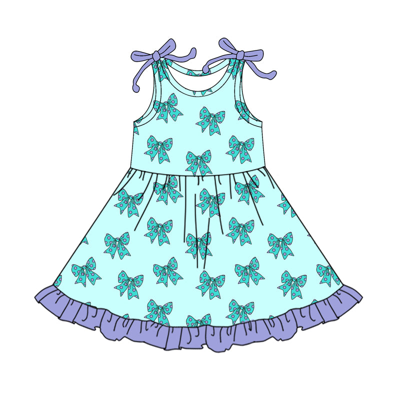 preorder GSD2523 green bows sleeveless girls dress
