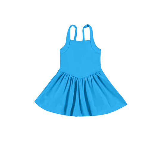 preorder GSD2556 yoga blue girls dress with shorts