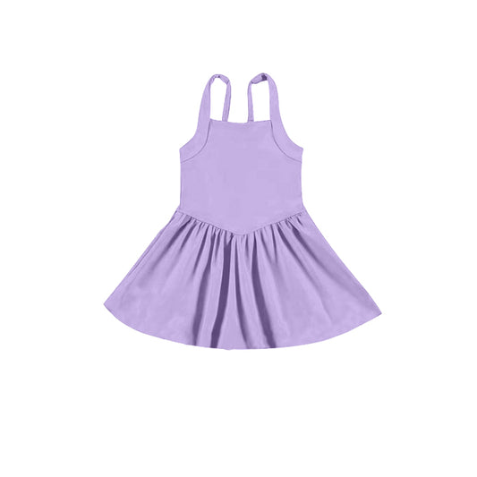 preorder GSD2559 yoga purple girls dress with shorts