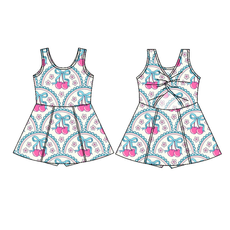 preorder GSD2627 berry flowers girls dress with shorts