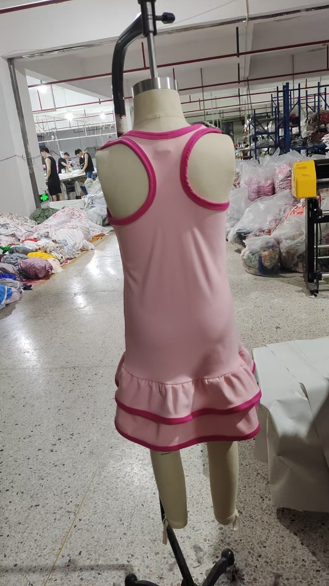 GSD2630 yoga pink sleeveless girls dress