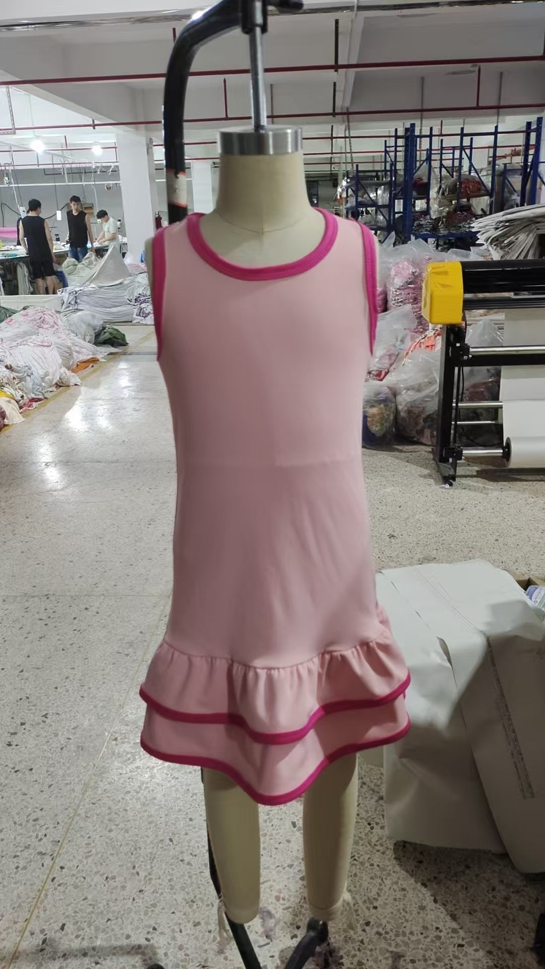GSD2630 yoga pink sleeveless girls dress