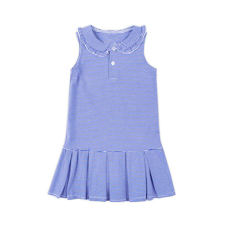 preorder GSD2636 blue striped sleeveless girls dress