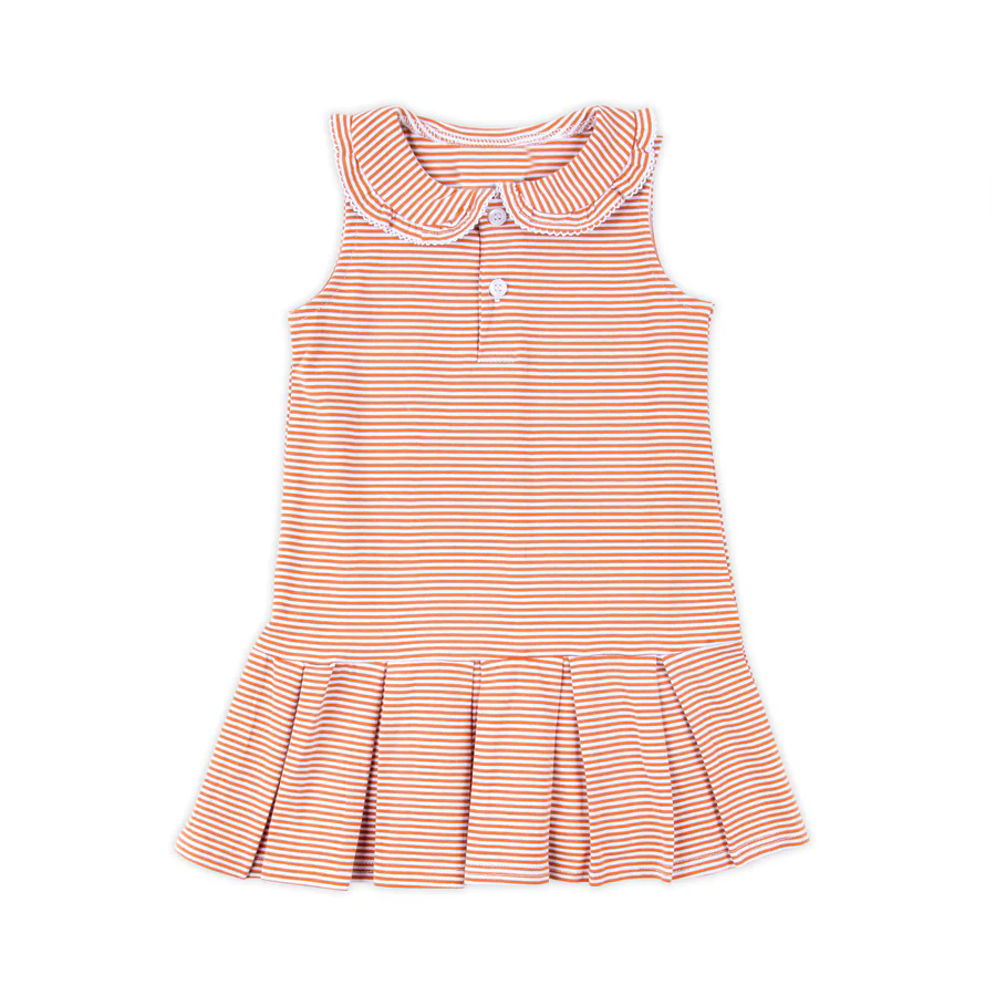 preorder GSD2637 orange striped sleeveless girls dress