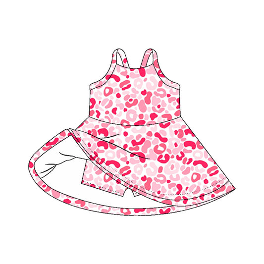 preorder GSD2647 yoga pink/hot pink leopard girls dress shorts