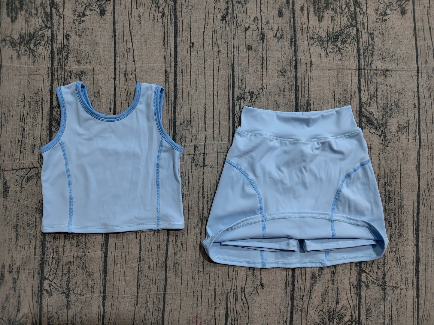 preorder Samples GSD2674 yoga blue sleeveless skirt skorts girls set