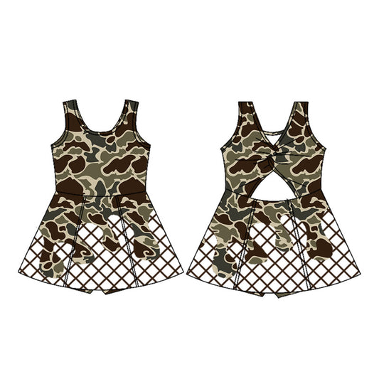 preorder GSD2821 yoga hunting camo skorts girls dress