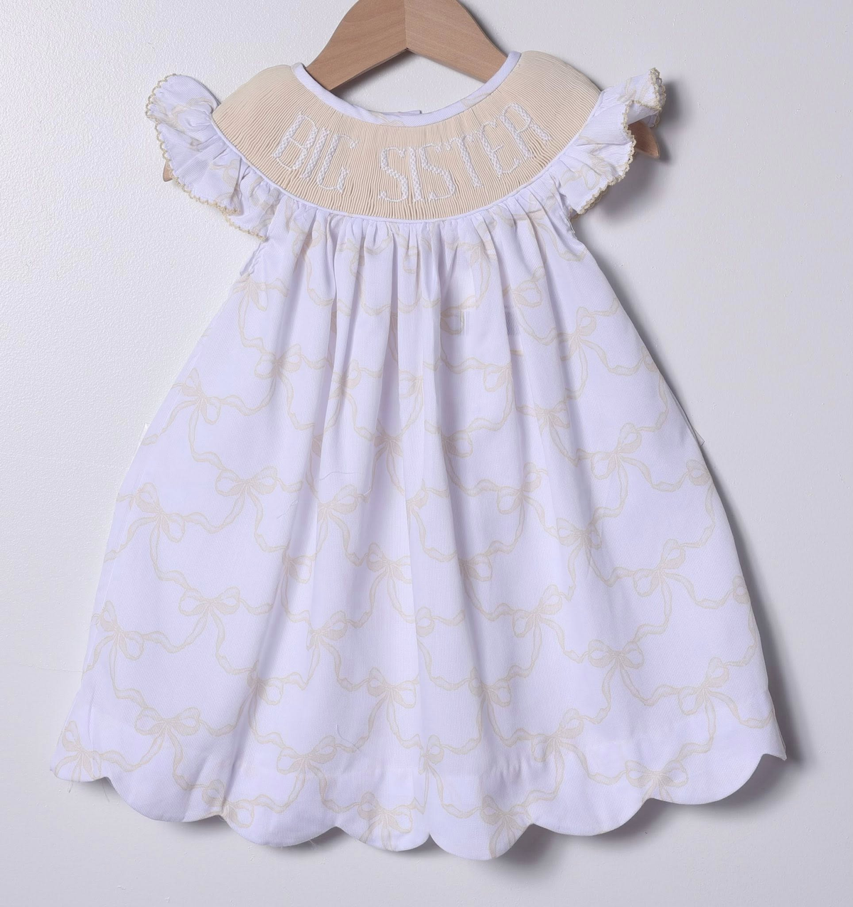 preorder GSD2894 big sister bows flutter sleeve girls dress