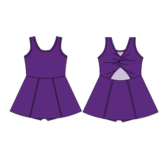 preorder GSD2986 Yoga Purple Sleeveless Skorts Girls Dress