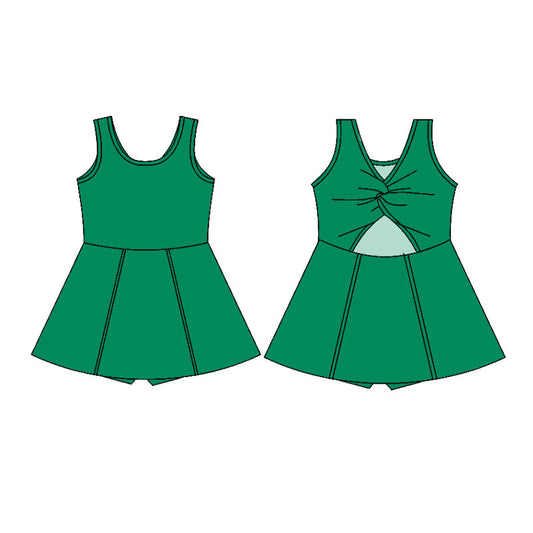 preorder GSD2988 Yoga Green Sleeveless Skorts Girls Dress