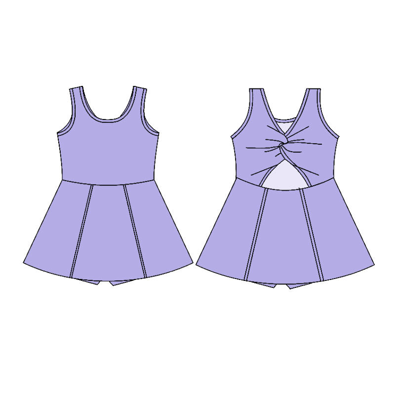 preorder GSD2991 Yoga Light Purple Sleeveless Skorts Girls Dress
