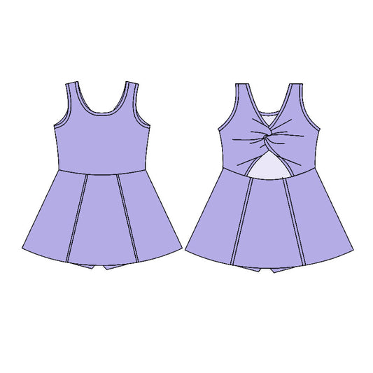 preorder GSD2991 Yoga Light Purple Sleeveless Skorts Girls Dress