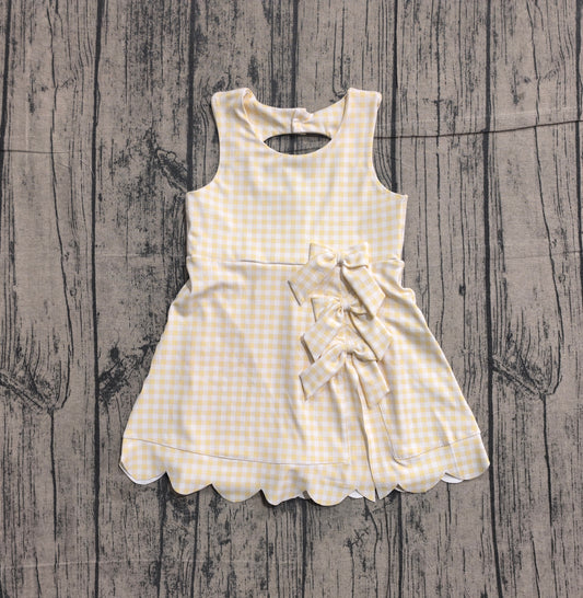 preorder Samples GSD3027 Yoga Light Yellow Sleeveless Girls Dress