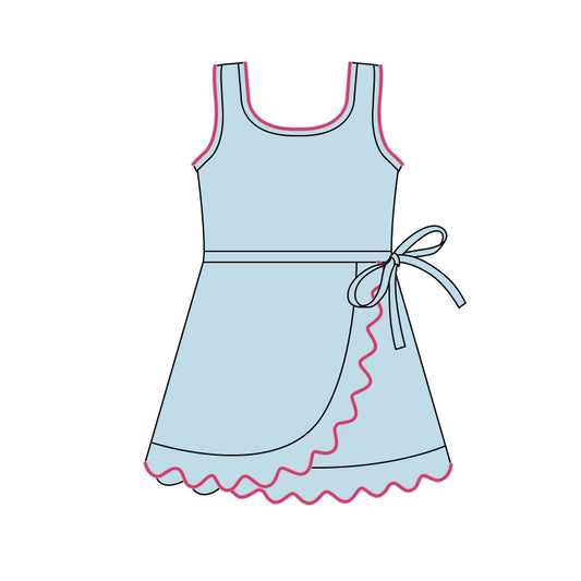 preorder GSD3032 Yoga Light Blue Sleeveless Girls Dress