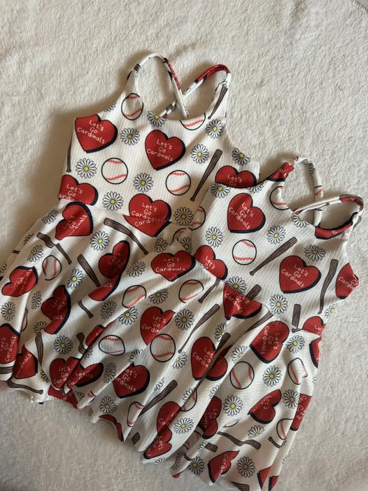 preorder GSD3132 Yoga Valentine's Day Heart Baseball Skorts Girls Dress