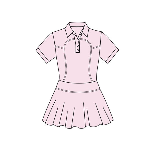 preorder GSD3160 Yoga Pink Short Sleeve Girls Dress