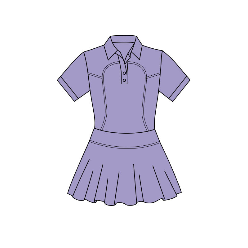 preorder GSD3161 Yoga Purple Short Sleeve Girls Dress