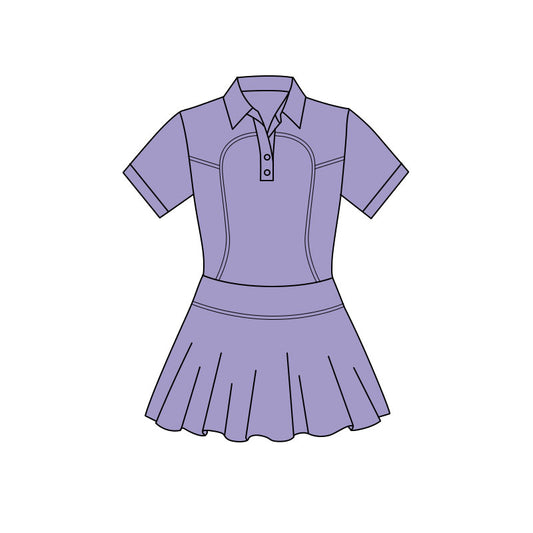 preorder GSD3161 Yoga Purple Short Sleeve Girls Dress