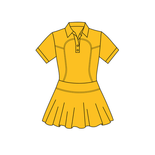 preorder GSD3162 Yoga Yellow Short Sleeve Girls Dress
