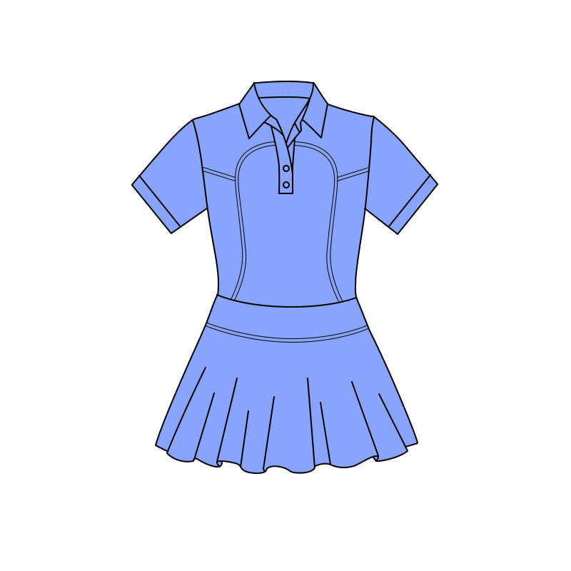 preorder GSD3163 Yoga Blue Short Sleeve Girls Dress