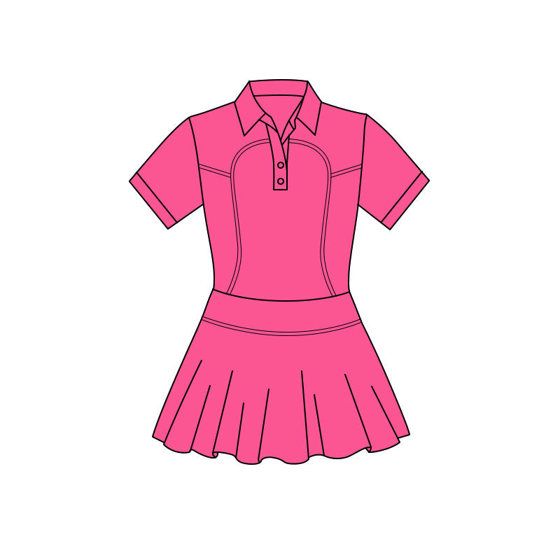 preorder GSD3164 Yoga Pink Short Sleeve Girls Dress