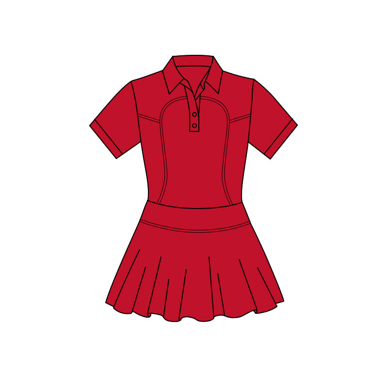 preorder GSD3167 Yoga Red Short Sleeve Girls Dress